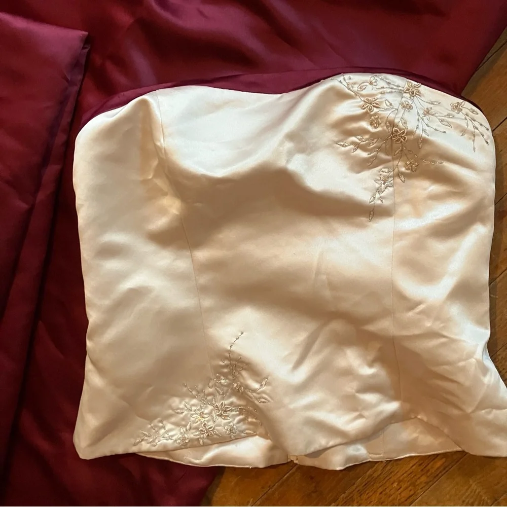 Bill Levkoff Burgundy and Cream 3-piece Dress - Picture 2 of 6